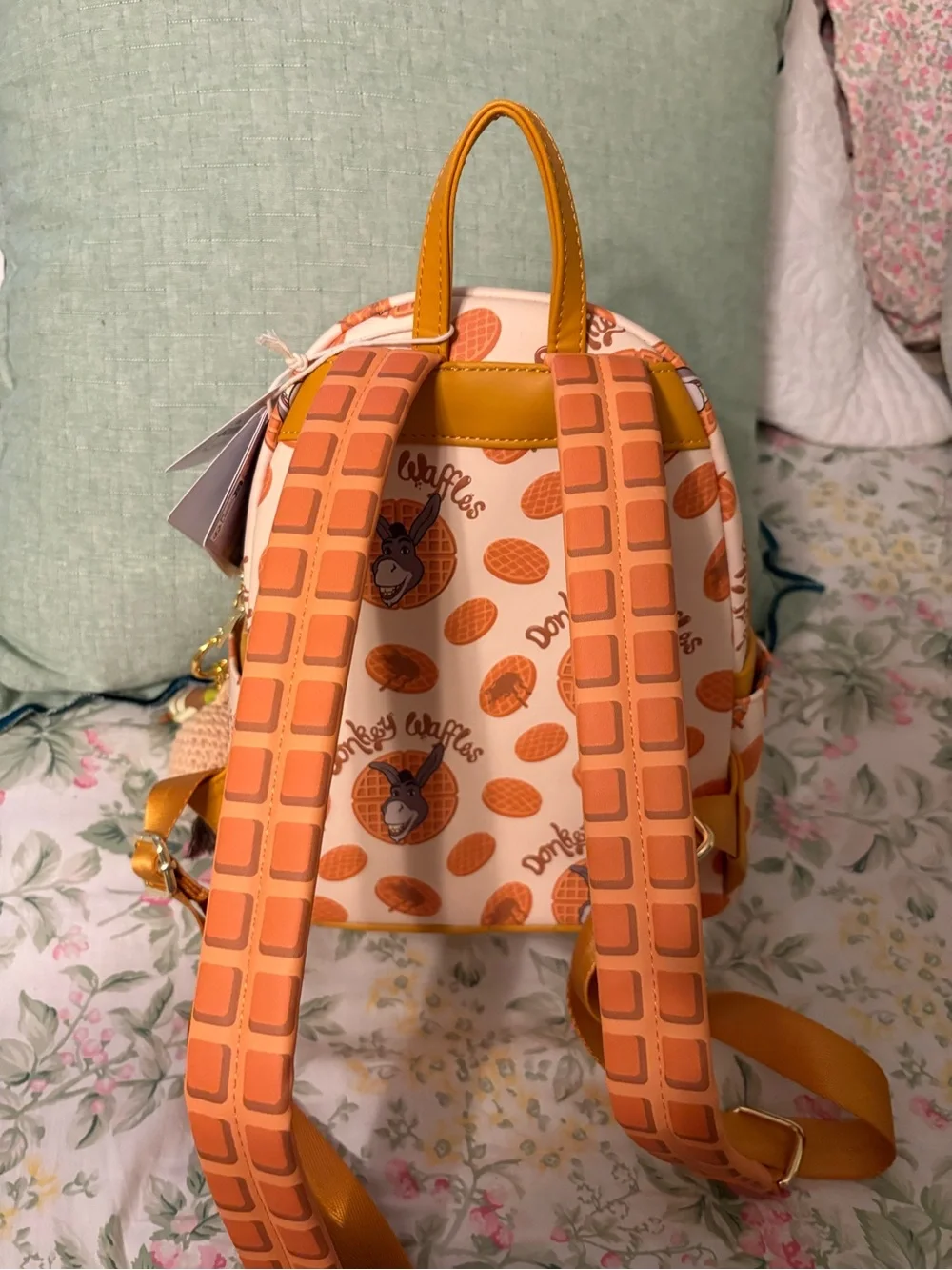 Loungefly Shrek Donkey Waffle Orange Mini Backpack